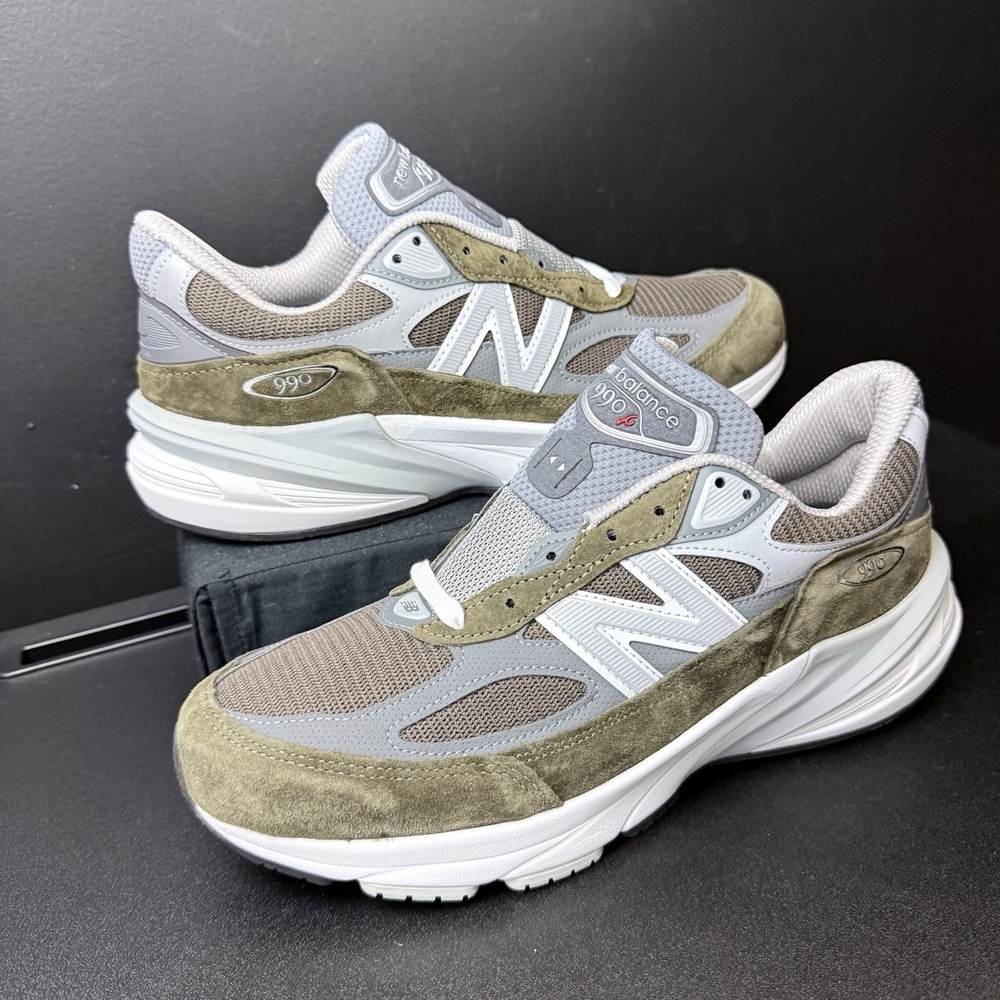 New Balance 990v6 Mens Size 9.5 Casual Sneakers Olive Green Made in USA Shoes - Picture 2 of 13